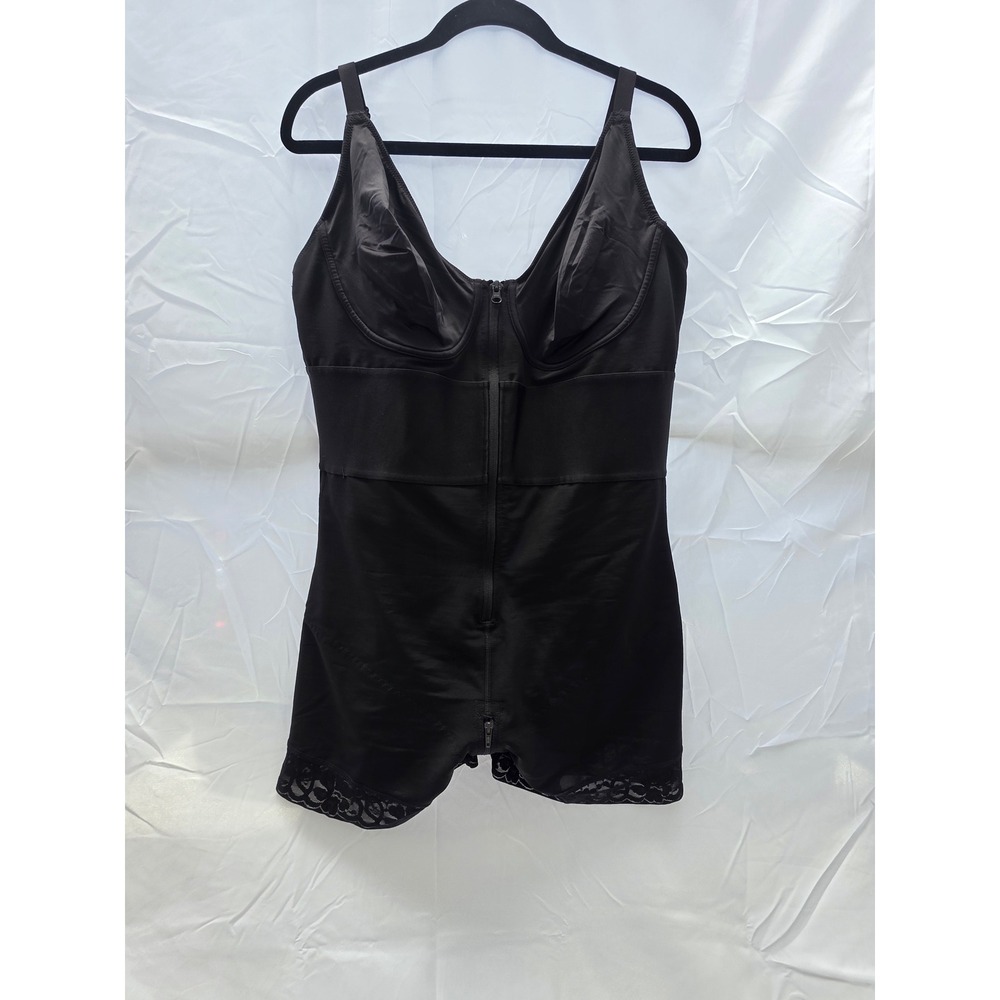 Shapellx PowerConceal Full Body Shaper Black Lace Trim Zipper 4XL New With Tags